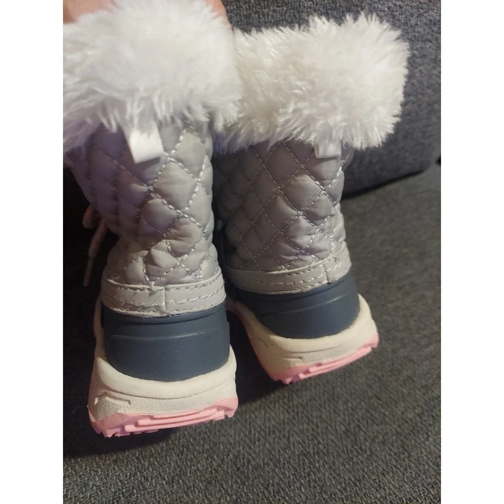 Carter's  Kids Vermont Winter Rain Snow Boots w  Faux  Fur Pink & Gray Size 8